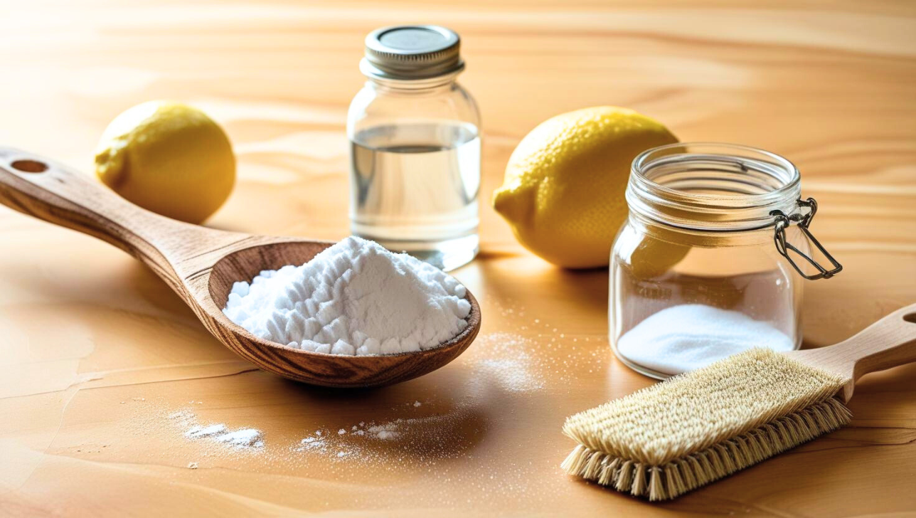 Bicarbonate de sodium sur plan de travail